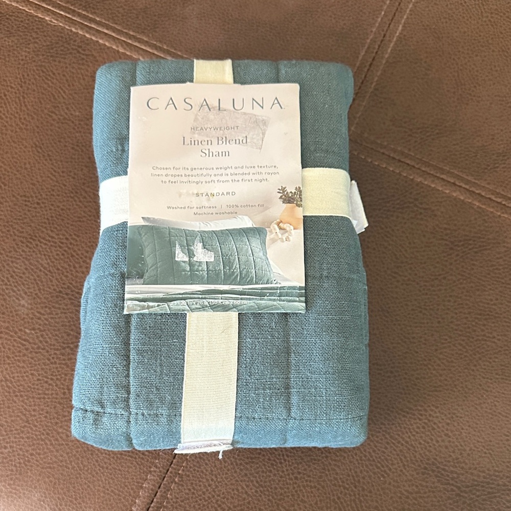 Casaluna Linen Blend Sham in Teal